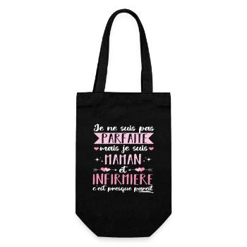 Maman et infirmière parfaite cadeau fête des mères - Sac à bouteille - noir - Devant