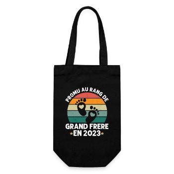 Grand frère en 2023 annonce naissance bébé - Sac à bouteille - noir - Devant