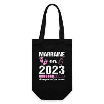 Marraine en 2023 cadeau pour future marraine - Sac à bouteille - noir - Devant