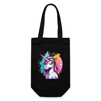 Grumpy Unicorn - Gift Bag for Bottles - black - Front