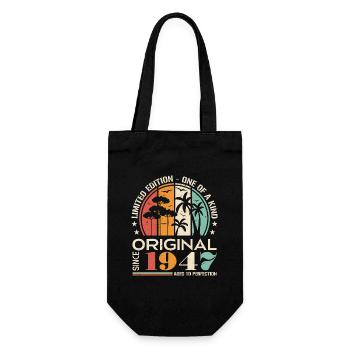 Oldtimer Baujahr 1947 Geboren Jahrgang Geburtstag - Geschenkbeutel für Flaschen - Schwarz - Vorne