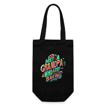 Opa ist Bäcker unser Opa backt gerne - Geschenkbeutel für Flaschen - Schwarz - Vorne