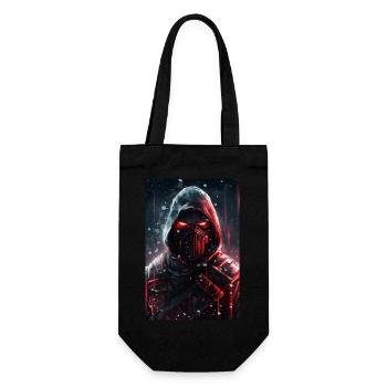 Neon Cyber Ninja Japan Ink Art Style#5 - Geschenkbeutel für Flaschen - Schwarz - Vorne