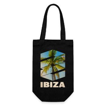 Ibiza Sommer Sonne Strand Meer Palmen Party - Geschenkbeutel für Flaschen - Schwarz - Vorne