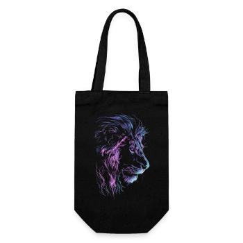 Lion Colorful Lion Head Neon Colorful Predator Art - Gift Bag for Bottles - black - Front