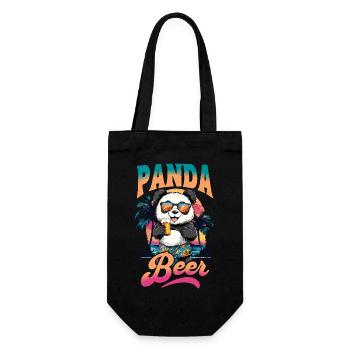 Panda Beer Beer Bear Alcohol Party Summer Funny - Gift Bag for Bottles - black - Front