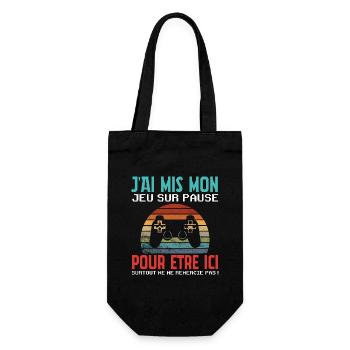 J' ai mis mon jeu sur pause humour gaming gamer - Sac à bouteille - noir - Devant