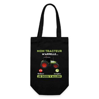 Mon tracteur m' appelle humour agriculteur cadeau - Sac à bouteille - noir - Devant