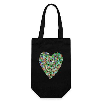 Heart Green - Gift Bag for Bottles - black - Front