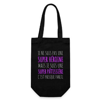 Super pâtissière super héroïne humour cadeau - Sac à bouteille - noir - Devant