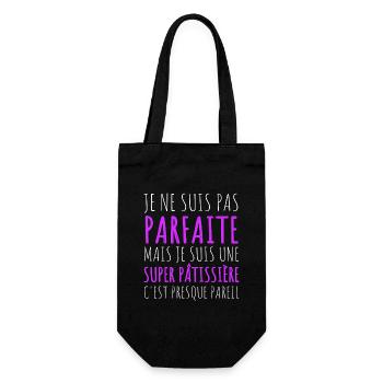 Super pâtissière humour pâtisserie cadeau - Sac à bouteille - noir - Devant