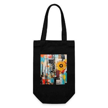 STREET ART FANTASIE - Geschenkbeutel für Flaschen - Schwarz - Vorne