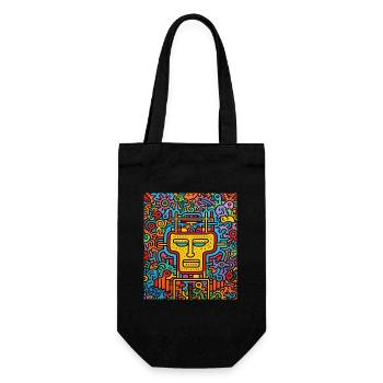 STREET ART SKULL - Gift Bag for Bottles - black - Front