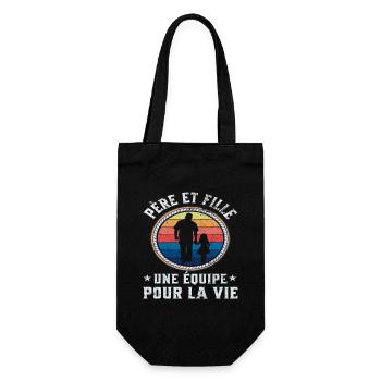 Père et fille une équipe pour la vie cadeau père - Sac à bouteille - noir - Devant