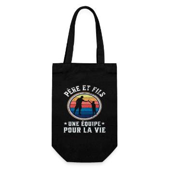 Père et fils une équipe pour la vie cadeau père - Sac à bouteille - noir - Devant