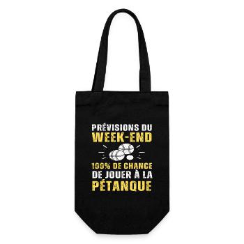 Prévisions du week-end pétanque humour bouliste - Sac à bouteille - noir - Devant