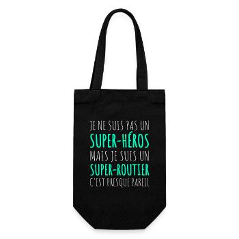Routier super-héros humour chauffeur routier - Sac à bouteille - noir - Devant