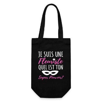 Fleuriste super pouvoir humour femme fleuriste - Sac à bouteille - noir - Devant
