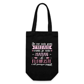 Je suis maman et fleuriste cadeau fête des mères - Sac à bouteille - noir - Devant