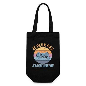 Je peux pas j' ai qu' une vie humour gaming gamer - Sac à bouteille - noir - Devant