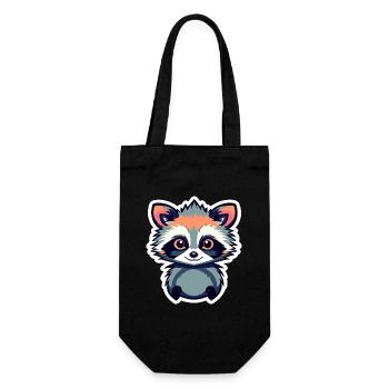 Raccoon Illustration - Gift Bag for Bottles - black - Front