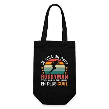 Papy rugbyman humour rugby cadeau pour grand-père - Sac à bouteille - noir - Devant