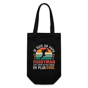 Papa rugbyman humour rugby cadeau fête des pères - Sac à bouteille - noir - Devant