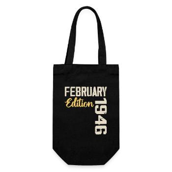 Februar 1946 Geburtstag Februar 1946 Retro - Geschenkbeutel für Flaschen - Schwarz - Vorne