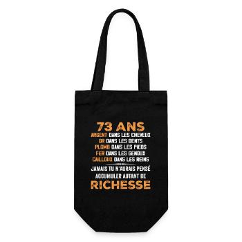 73 Jahre alt lustiges Geburtstagsgeschenk 73 Jahre altes Geschenk - Geschenkbeutel für Flaschen - Schwarz - Vorne
