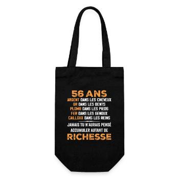 56 Ans Cadeau D'anniversaire Drôle Cadeau 56 ans - Sac à bouteille - noir - Devant