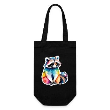 Illustration aquarelle de raton laveur - Sac à bouteille - noir - Devant