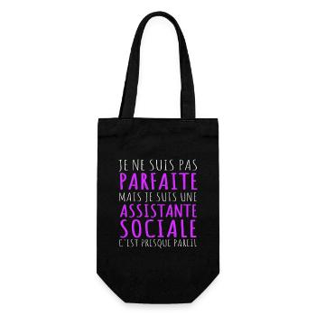 Je suis une assistante sociale humour cadeau - Sac à bouteille - noir - Devant