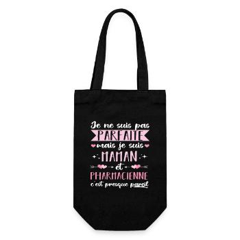 Je suis maman et pharmacienne cadeau fête des mère - Sac à bouteille - noir - Devant