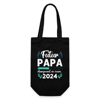 Futur papa 2024 annonce naissance cadeau pour père - Sac à bouteille - noir - Devant