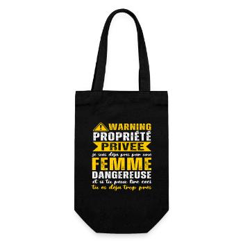 Warning propriété privée humour couple St Valentin - Sac à bouteille - noir - Devant