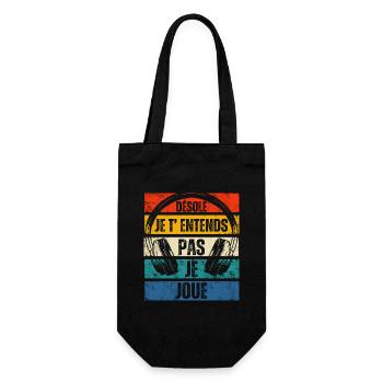 Je t' entends pas je joue humour gaming gamer - Sac à bouteille - noir - Devant