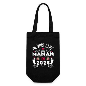 Je vais être maman en 2025 annonce naissance bébé - Sac à bouteille - noir - Devant