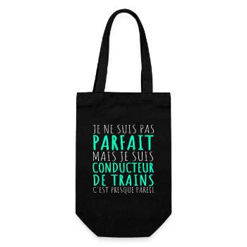 Conducteur de train humour train cadeau cheminot - Sac à bouteille - noir - Devant