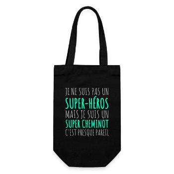 Super cheminot humour conducteur de train cadeau - Sac à bouteille - noir - Devant