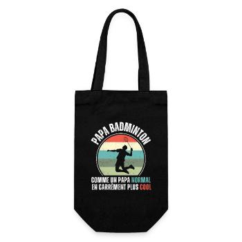 Papa badminton cadeau fête des pères vintage - Sac à bouteille - noir - Devant