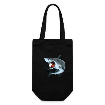 cunning, cheeky white shark sea fish predator - Gift Bag for Bottles - black - Front