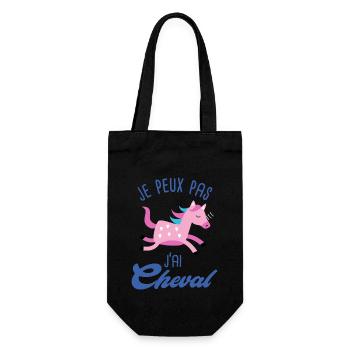 je peux pas j ai cheval Humour équitation - Sac à bouteille - noir - Devant