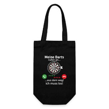 Meine Darts rufen an aus dem Weg ich muss los - Geschenkbeutel für Flaschen - Schwarz - Vorne