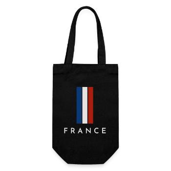 Flagge Frankreichs, französischer Stolz - Geschenkbeutel für Flaschen - Schwarz - Vorne
