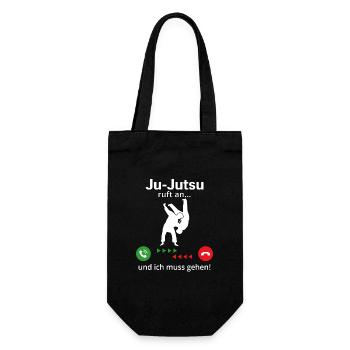 Ju Jutsu ruft an und ich muss gehen - Geschenkbeutel für Flaschen - Schwarz - Vorne
