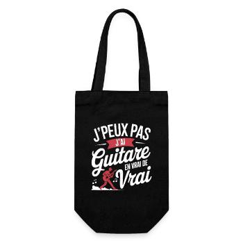 J'peux pas j'ai Guitare en vraie de vraie - Sac à bouteille - noir - Devant