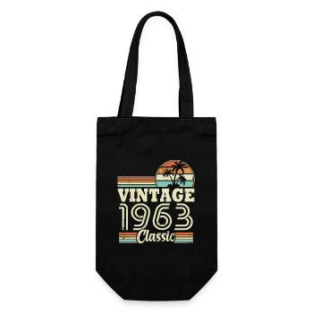 Vintage 1963 Classic, birthday gift 60 years - Gift Bag for Bottles - black - Front