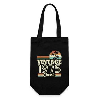 Vintage 1975 Classic, Cadeau D'anniversaire 48 Ans - Sac à bouteille - noir - Devant