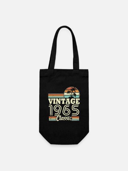 Vintage 1965 Classic, birthday gift 58 years - Gift Bag for Bottles - black