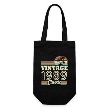 Vintage 1989 Classic, birthday gift 34 years - Gift Bag for Bottles - black - Front
